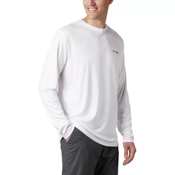 imageColumbia Mens PFG Terminal Tackle Fish Flag Long Sleeve Fishing ShirtWhiteBright Nectar