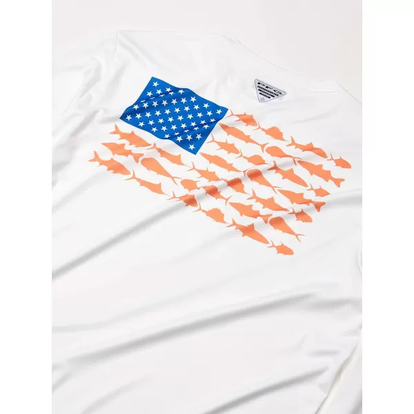imageColumbia Mens PFG Terminal Tackle Fish Flag Long Sleeve Fishing ShirtWhiteBright Nectar