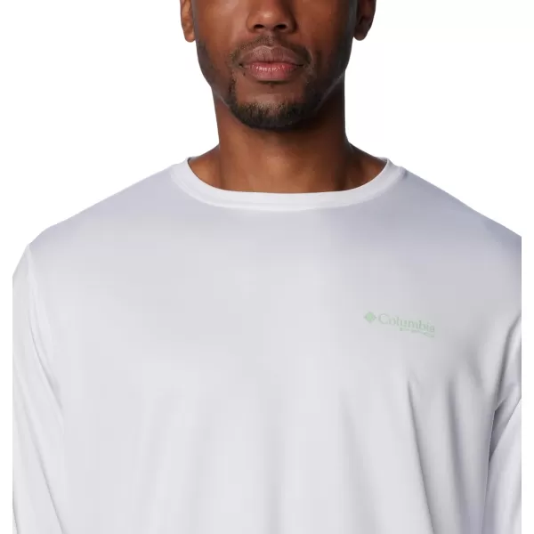 imageColumbia Mens PFG Terminal Tackle Fish Flag Long Sleeve Fishing ShirtWhiteBright Nectar Mid Atlantic