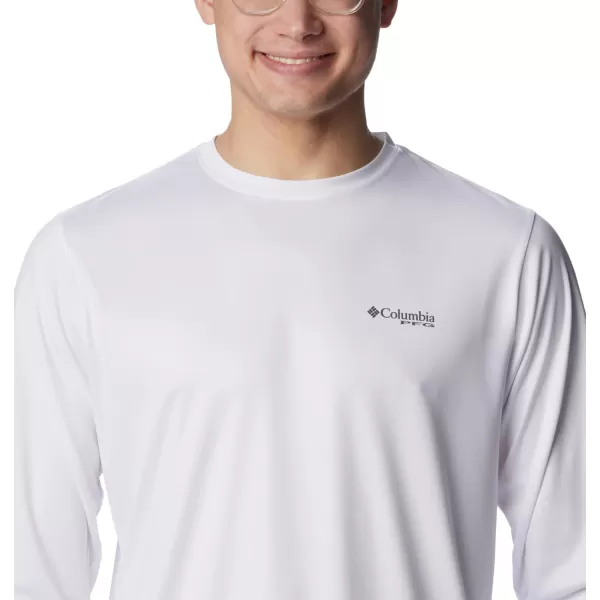 imageColumbia Mens PFG Terminal Tackle Fish Flag Long Sleeve Fishing ShirtWhiteCity Grey Bass Lures