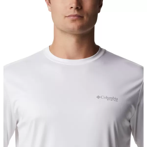 imageColumbia Mens PFG Terminal Tackle Fish Flag Long Sleeve Fishing ShirtWhiteFairytale