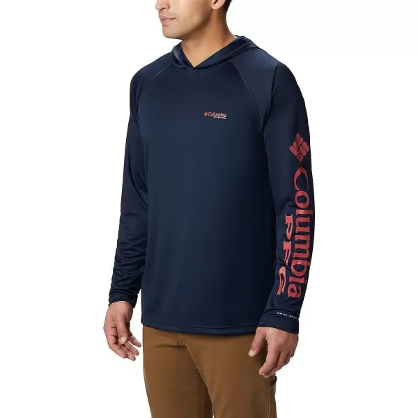 imageColumbia Mens PFG Terminal Tackle HoodieColl NavySunset Red Logo