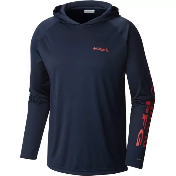 imageColumbia Mens PFG Terminal Tackle HoodieColl NavySunset Red Logo