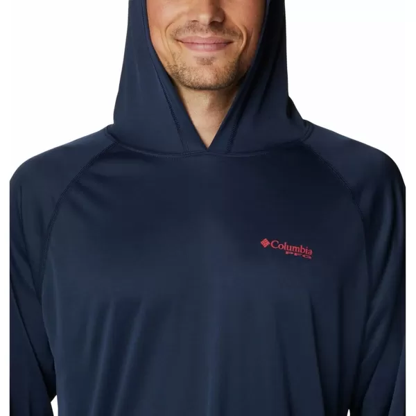 imageColumbia Mens PFG Terminal Tackle HoodieColl NavySunset Red Logo