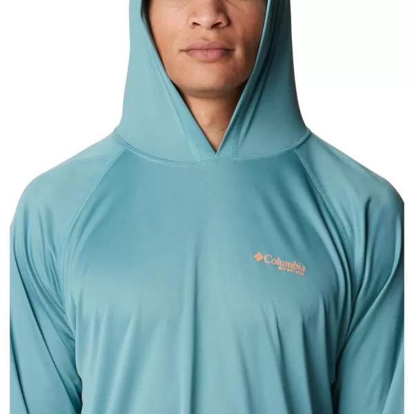 imageColumbia Mens PFG Terminal Tackle HoodieTranquil TealOrange Reef Logo