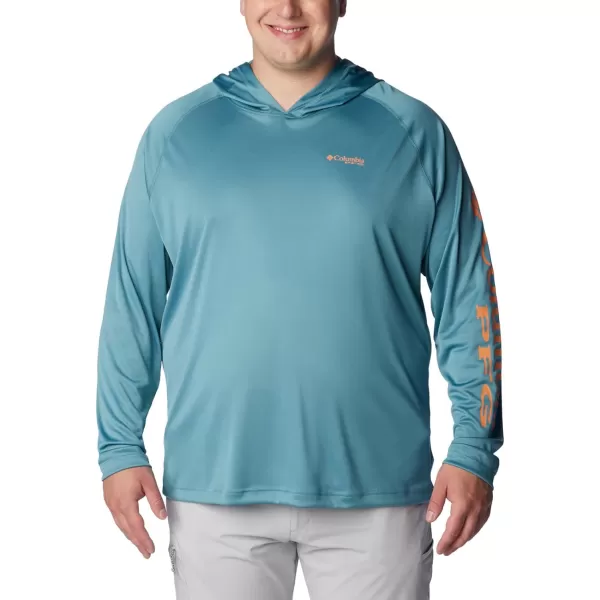 imageColumbia Mens PFG Terminal Tackle HoodieTranquil TealOrange Reef Logo