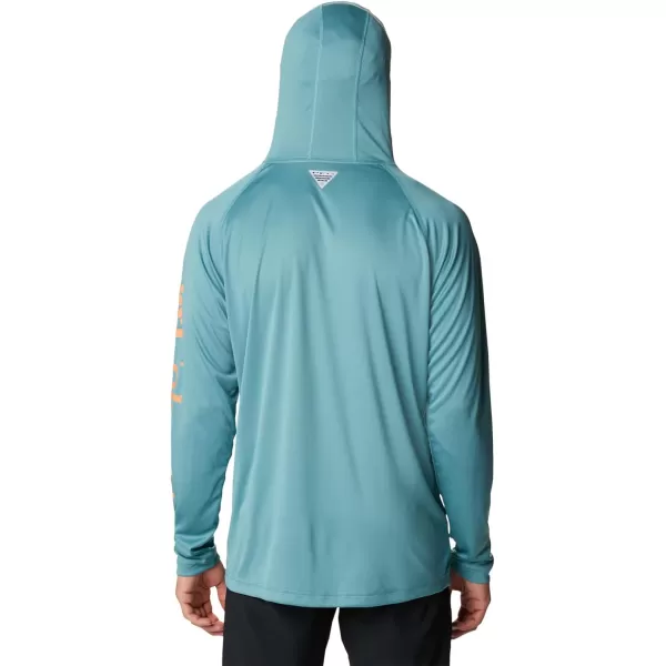 imageColumbia Mens PFG Terminal Tackle HoodieTranquil TealOrange Reef Logo