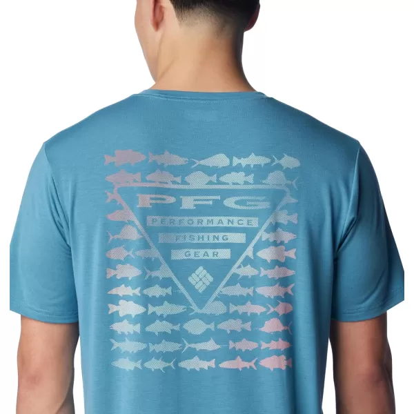 imageColumbia Mens PFG Triangle Fill Tech Tee Short SleeveCanyon BlueElements Graphic