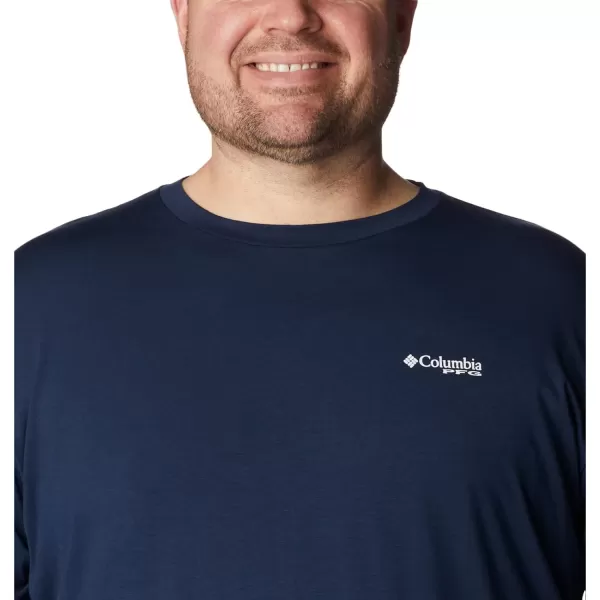 imageColumbia Mens PFG Triangle Fill Tech Tee Short SleeveCollegiate NavyRed Spark Kona