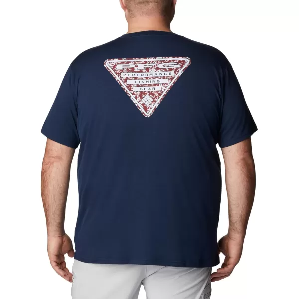 imageColumbia Mens PFG Triangle Fill Tech Tee Short SleeveCollegiate NavyRed Spark Kona