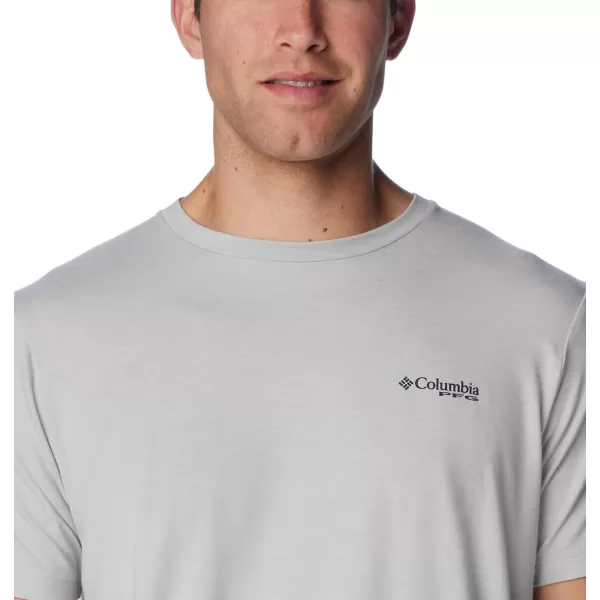 imageColumbia Mens PFG Triangle Fill Tech Tee Short SleeveCool GreyStars N Stripes Graphic