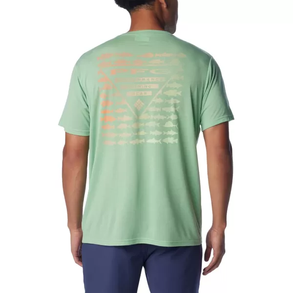 imageColumbia Mens PFG Triangle Fill Tech Tee Short SleeveNew MintElements Graphic