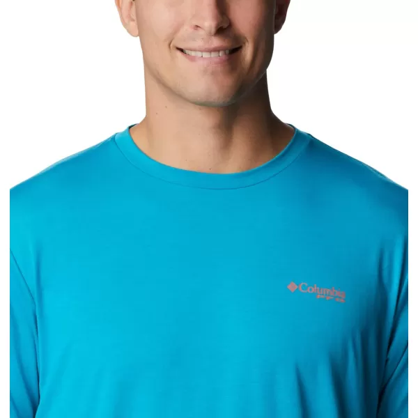 imageColumbia Mens PFG Triangle Fill Tech Tee Short SleeveOcean TealPfg Elements Graphic