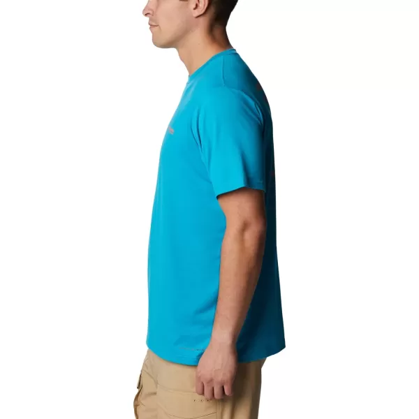 imageColumbia Mens PFG Triangle Fill Tech Tee Short SleeveOcean TealPfg Elements Graphic