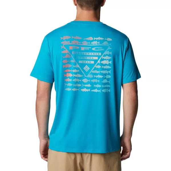 imageColumbia Mens PFG Triangle Fill Tech Tee Short SleeveOcean TealPfg Elements Graphic
