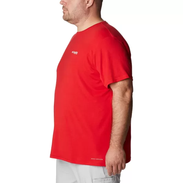 imageColumbia Mens PFG Triangle Fill Tech Tee Short SleeveRed SparkWhite Fireworks