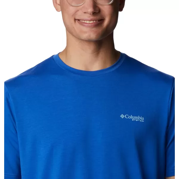 imageColumbia Mens PFG Triangle Fill Tech Tee Short SleeveVivid BluePfg Elements Graphic