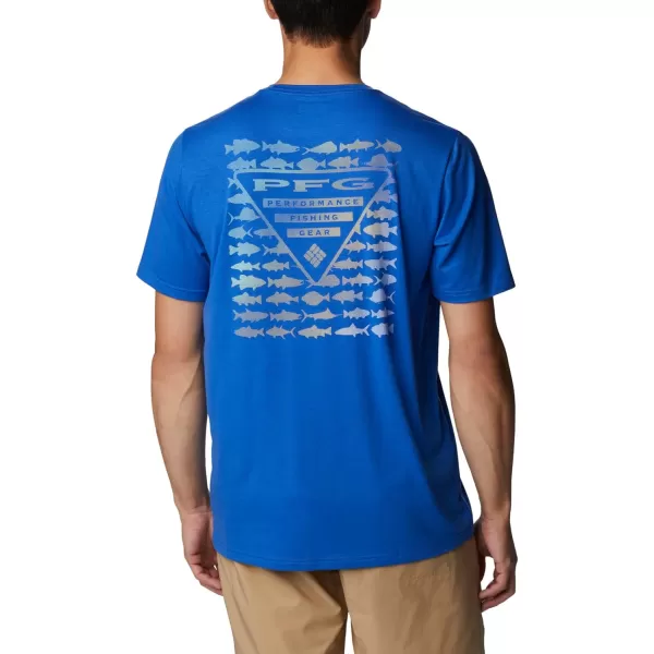 imageColumbia Mens PFG Triangle Fill Tech Tee Short SleeveVivid BluePfg Elements Graphic