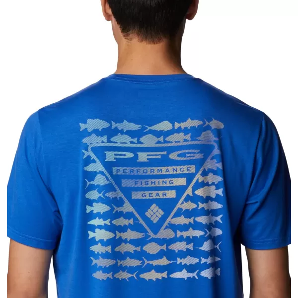 imageColumbia Mens PFG Triangle Fill Tech Tee Short SleeveVivid BluePfg Elements Graphic