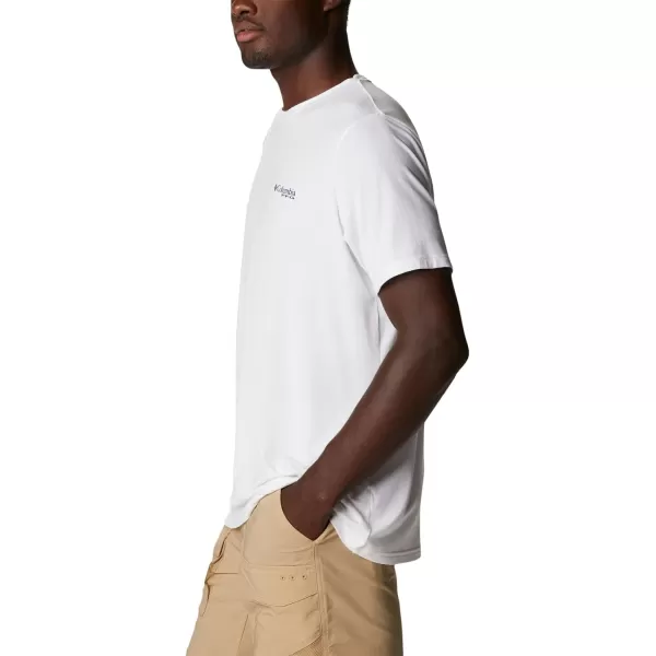 imageColumbia Mens PFG Triangle Fill Tech Tee Short SleeveWhiteCollegiate Navy Fireworks