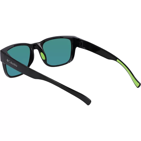 imageColumbia Mens Penns Creek Rectangular SunglassesShiny Black amp GreenGreen Mirror