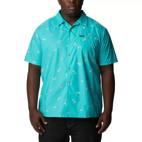 imageColumbia Mens Pine Canyon Short SleeveBright Aqua Baja Bonanza