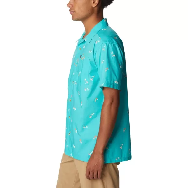 imageColumbia Mens Pine Canyon Short SleeveBright Aqua Baja Bonanza