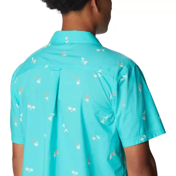 imageColumbia Mens Pine Canyon Short SleeveBright Aqua Baja Bonanza
