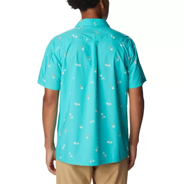 imageColumbia Mens Pine Canyon Short SleeveBright Aqua Baja Bonanza