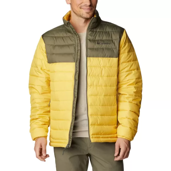 imageColumbia Mens Powder Lite JacketGolden NuggetStone Green