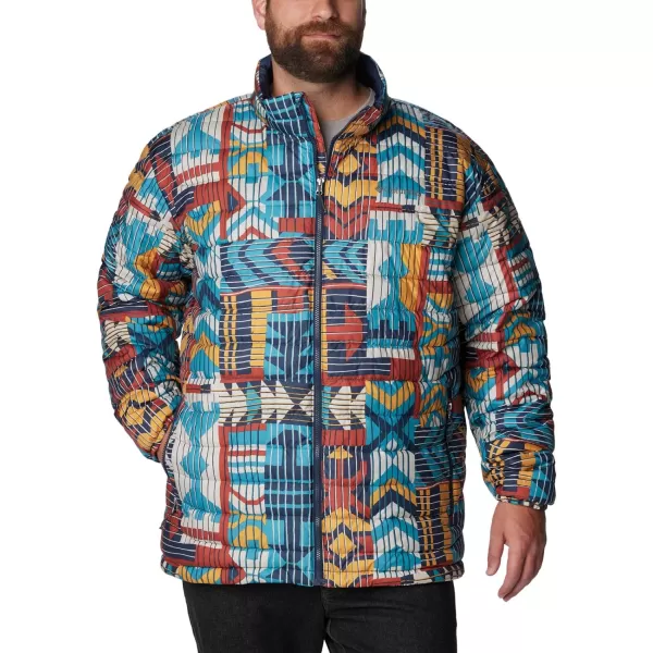 imageColumbia Mens Powder Lite JacketWarp Red Pathways Print