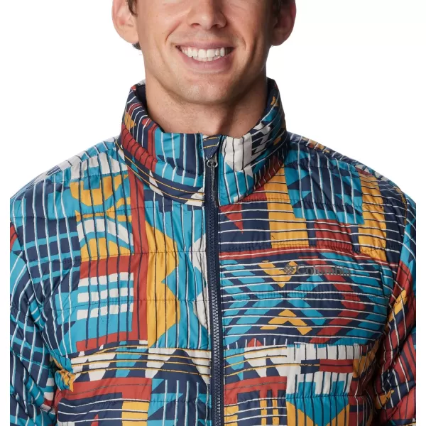imageColumbia Mens Powder Lite JacketWarp Red Pathways Print