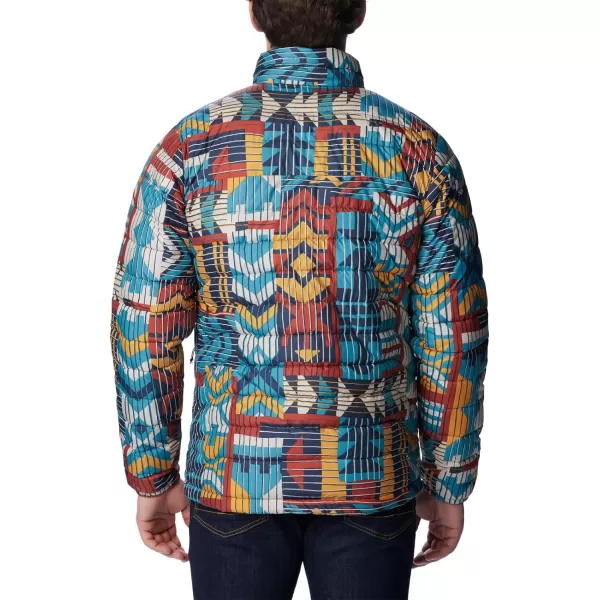 imageColumbia Mens Powder Lite JacketWarp Red Pathways Print