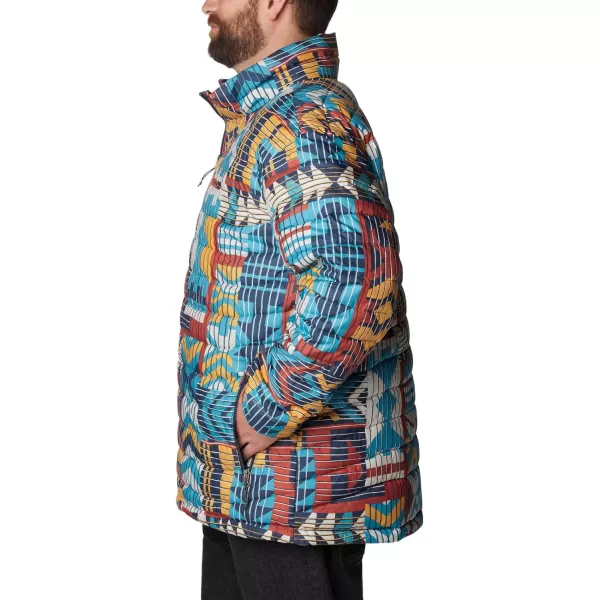 imageColumbia Mens Powder Lite JacketWarp Red Pathways Print
