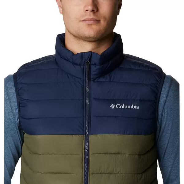 imageColumbia Mens Powder Lite VestStone GreenCollegiate Navy
