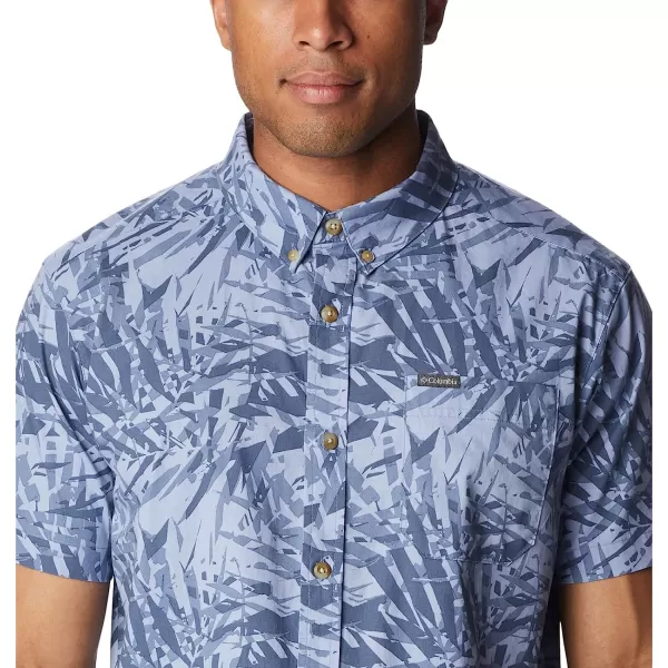 imageColumbia Mens Rapid Rivers Printed Short Sleeve ShirtBluestone Dye Palms