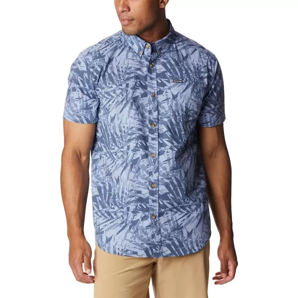 imageColumbia Mens Rapid Rivers Printed Short Sleeve ShirtBluestone Dye Palms