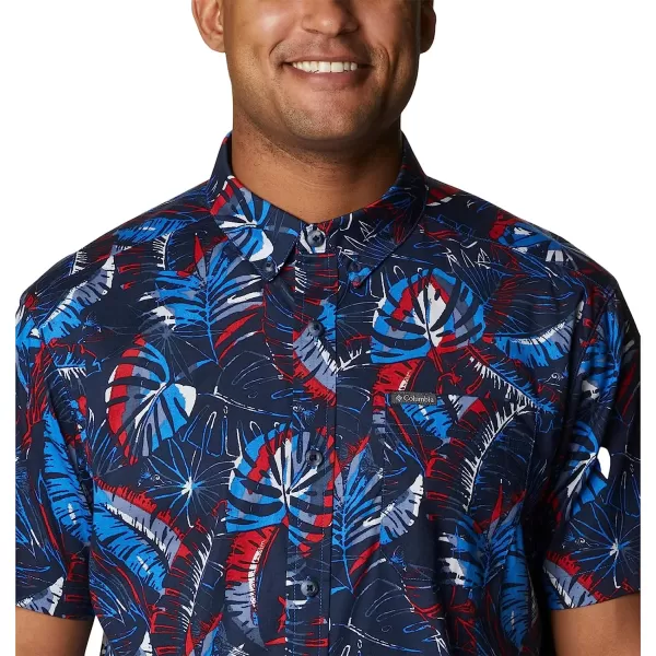 imageColumbia Mens Rapid Rivers Printed Short Sleeve ShirtBright Indigo King Palms Multi