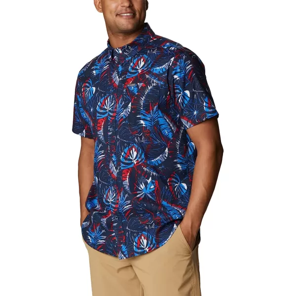 imageColumbia Mens Rapid Rivers Printed Short Sleeve ShirtBright Indigo King Palms Multi