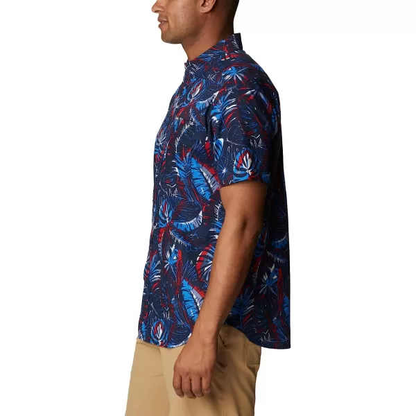 imageColumbia Mens Rapid Rivers Printed Short Sleeve ShirtBright Indigo King Palms Multi