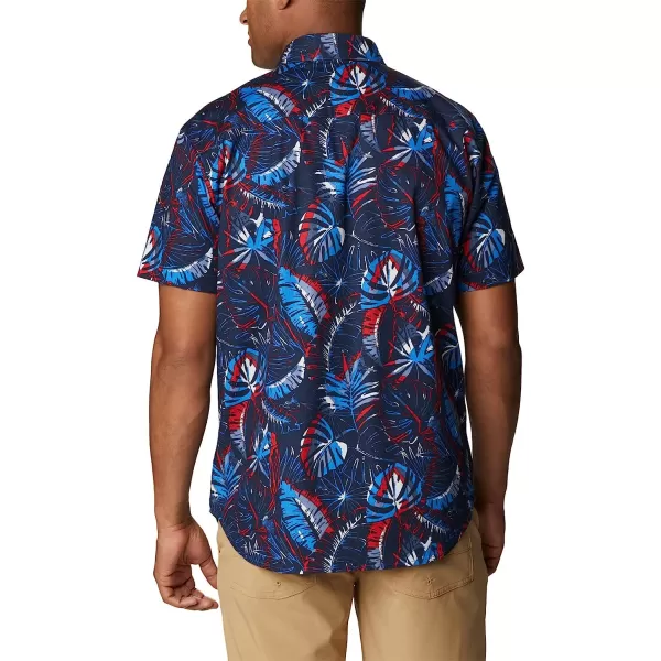 imageColumbia Mens Rapid Rivers Printed Short Sleeve ShirtBright Indigo King Palms Multi