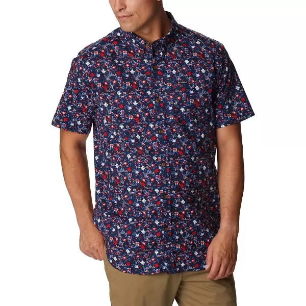 imageColumbia Mens Rapid Rivers Printed Short Sleeve ShirtCollegiate Navy Minibiscus