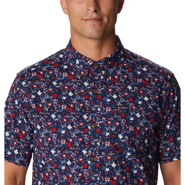 imageColumbia Mens Rapid Rivers Printed Short Sleeve ShirtCollegiate Navy Minibiscus