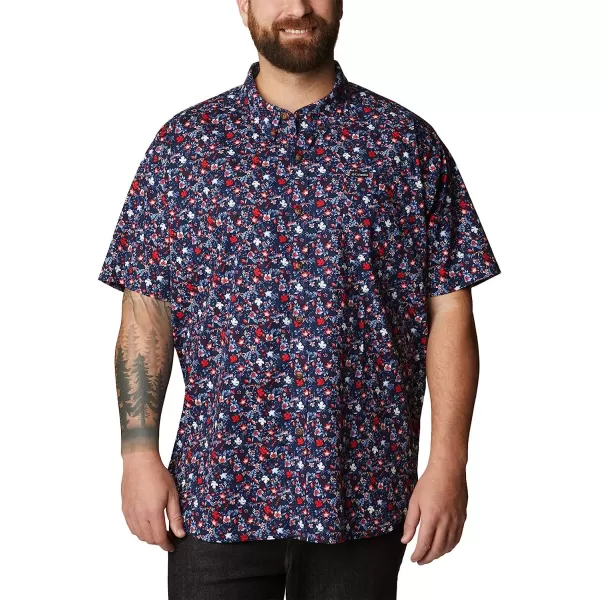 imageColumbia Mens Rapid Rivers Printed Short Sleeve ShirtCollegiate Navy Minibiscus