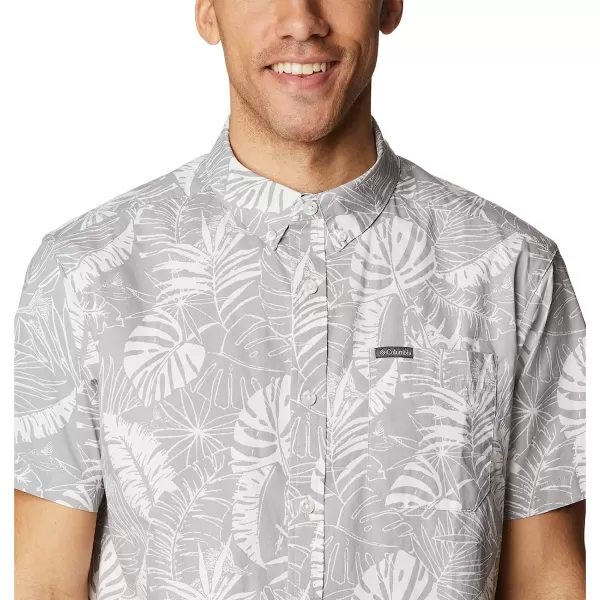 imageColumbia Mens Rapid Rivers Printed Short Sleeve ShirtColumbia Grey King Palms