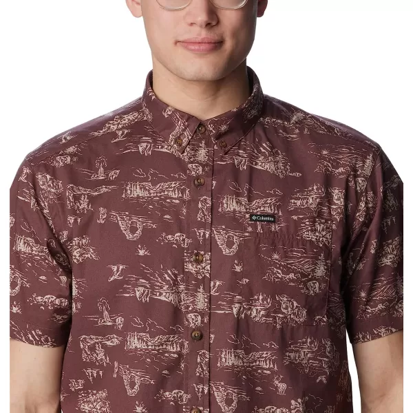 imageColumbia Mens Rapid Rivers Printed Short Sleeve ShirtLight Raisin Park Trip