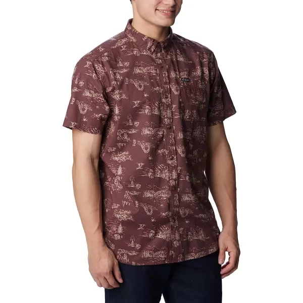 imageColumbia Mens Rapid Rivers Printed Short Sleeve ShirtLight Raisin Park Trip