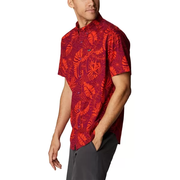 imageColumbia Mens Rapid Rivers Printed Short Sleeve ShirtRed Onion King Palms