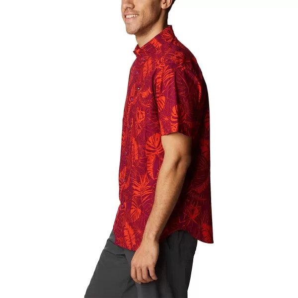 imageColumbia Mens Rapid Rivers Printed Short Sleeve ShirtRed Onion King Palms