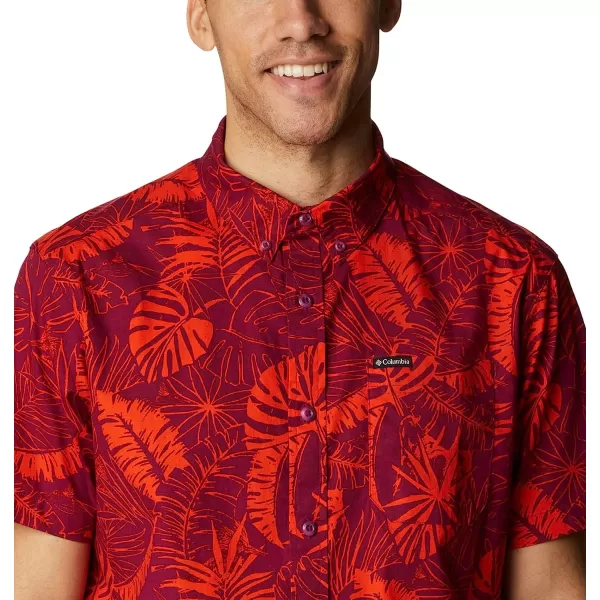 imageColumbia Mens Rapid Rivers Printed Short Sleeve ShirtRed Onion King Palms